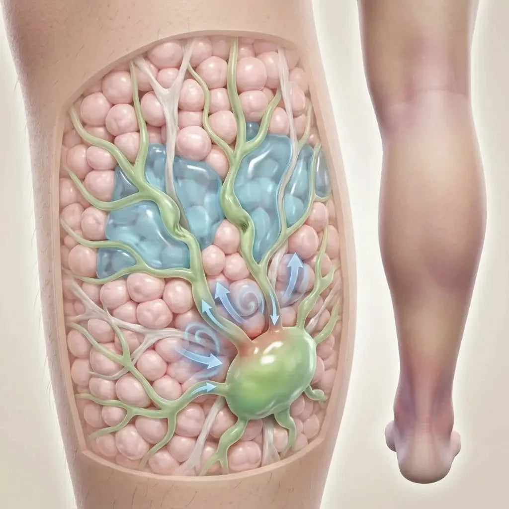 Blocked lymph — slowed lymphatic circulation